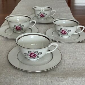 Vintage Royal Jackson Normandy Rose Tea Cup and Saucer Set
